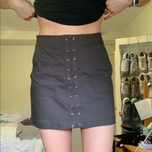 Army green mini skirt from Express